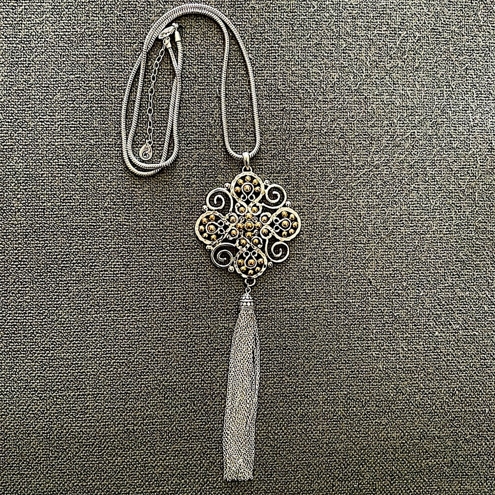 Silver and Gold Medallion Necklace